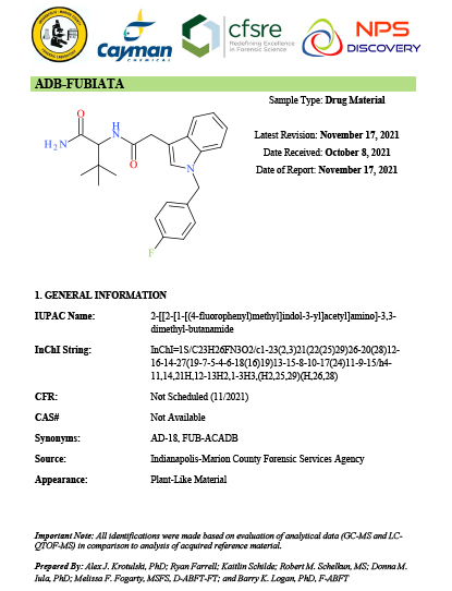 <p>​New Drug Monograph: ADB-FUBIATA<br></p>